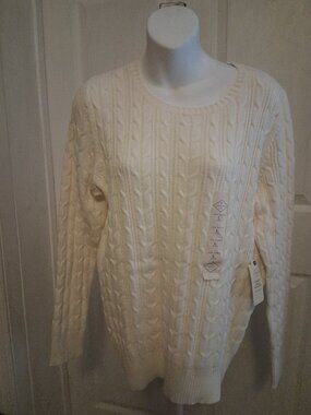 St. John's Bay Ivory Cable Knit Sweater